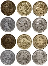 zestaw 13 x 5 franków, 2 x 1933, 1935 (nikiel), 