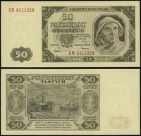 50 złotych 1.07.1948, seria EM, numeracja 651228