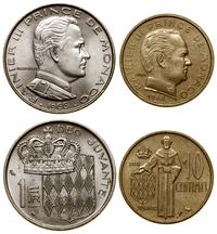 lot 2 monet, Paryż, 10 centymów 1962, 1 frank 19