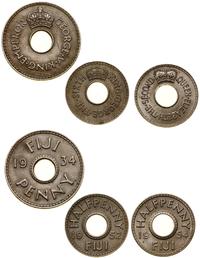 lot 3 monet, 1 pens 1934, 1/2 pensa 1952, 1/2 pe