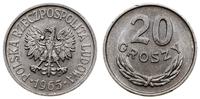 20 groszy 1965, Warszawa, aluminium, piękne, Par