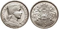 5 łatów 1931, Londyn, rysa na powiece, ale monet