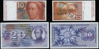 Szwajcaria, zestaw: 10 franków 1992 i 20 franków 1973
