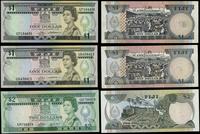 zestaw 3 banknotów z Fidżi 1980–1983, w zestawie