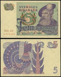 5 koron 1981, seria AY A, numeracja 072435, pięk