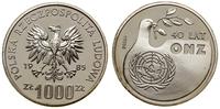 1.000 złotych 1985, Warszawa, 40 Lat ONZ, wypukł