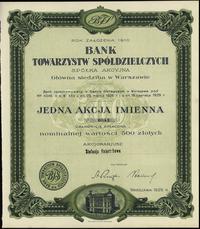 Polska, 1 akcja imienna na 100 złotych, 1929