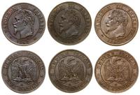 Francja, zestaw: 3 x 2 centymy, 1862