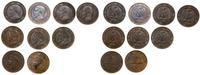 Francja, zestaw: 9 x 2 centymy, 1854–1896