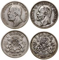 lot 2 x 1 korona 1901, 1906, Sztokholm, srebro p