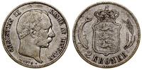 2 korony 1875 CS, Kopenhaga, srebro próby 800, 1