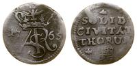 szeląg 1765, Toruń, bardzo rzadki, moneta podgię