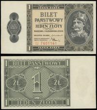 1 złoty 1.10.1938, seria IJ, numeracja 7601161, 