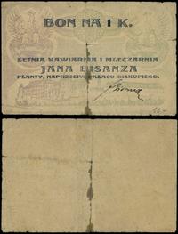 bon na 1 koronę bez daty (1919), bez stempla na 