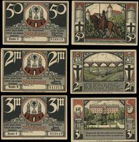 zestaw: 50 fenigów, 2 marki i 3 marki 1922, raze