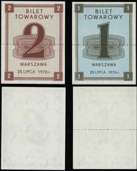 Polska, dwa bilety towarowe na 1 i 2 kg cukru, 25.07.1976