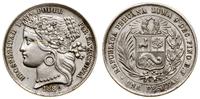 1 peseta 1880 BF, Ayacucho, srebro próby 900, ba