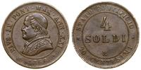 4 soldi 1866 R, Rzym, brąz, Berman 3346