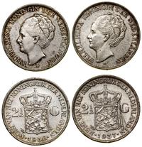 Niderlandy, zestaw: 2 x 2 1/2 guldena, 1937 i 1938