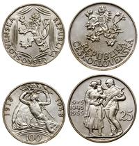 Czechosłowacja, zestaw: 100 koron 1948 i 25 koron 1955