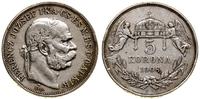 5 koron 1908 KB, Kremnica, moneta wyczyszczona, 