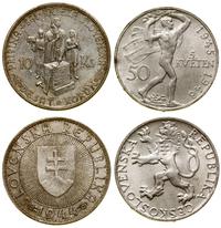lot 2 monet, 10 koron 1944, 50 koron 1948 (3 roc