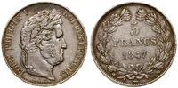 5 franków 1847 BB, Strasburg, nieco rzadsza menn