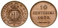 10 centesimi 1938 R, Rzym, wyśmienite, KM 13