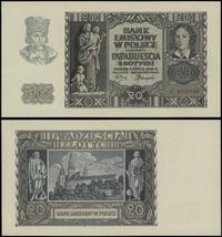 20 złotych 1.03.1940, seria K, numeracja 4100166