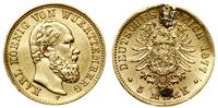 5 marek 1877 F, Stuttgart, złoto, 1.97 g ślady p