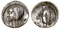 denar 63 pne, Rzym, Aw: Głowa Westy w lewo, kyli
