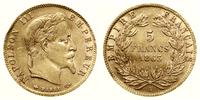 5 franków 1863 A, Paryż, złoto 1.60 g, lekko gię