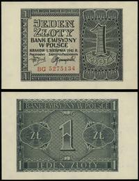1 złoty 1.08.1941, seria BC, numeracja 5275134, 
