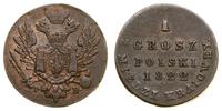 1 grosz z miedzi krajowej 1822 IB, Warszawa, odm
