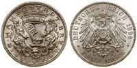 5 marek 1906 J, Hamburg, pięknie zachowana monet
