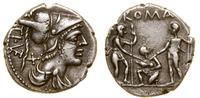 denar 137 pne, Rzym, Aw: Głowa Marsa w prawo, po