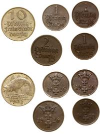 zestaw 5 monet, w skład zestawu wchodzi 10 fenig