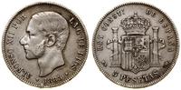 Hiszpania, 5 peset, 1885 MS-M