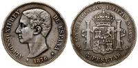 5 peset 1876 DE-M, Madryt, srebro próby 900, 24.