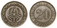 Cesarstwo Niemieckie, 20 fenigów, 1888 / E