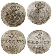 zestaw 2 x 5 groszy 1811 IS, 1811 IB, Warszawa, 