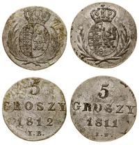 Polska, zestaw 2 x 5 groszy, 1811 IB, 1812 IS