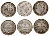zestaw 3 monet, 1/2 franka 1832 BB (Strasburg), 