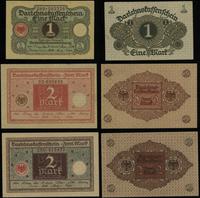 Niemcy, zestaw 3 banknotów: 1 x 1 marka i 2 x 2 marki, 1.03.1920