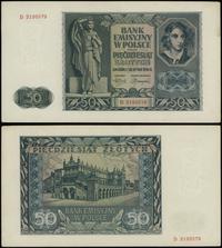 50 złotych 1.08.1941, seria D, numeracja 2195579