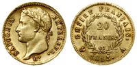 20 franków 1813 A, Paryż, złoto, 6.43 g, bardzo 
