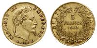5 franków 1865 BB, Strasburg, złoto, 1.62 g, Fr.
