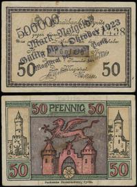 500.000 marek (przedruk na banknocie 50 fenigów)