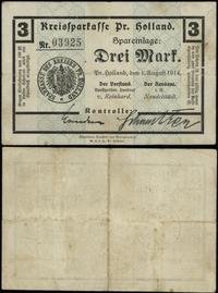 3 marki 1.08.1914, numeracja 03925, kilka złamań