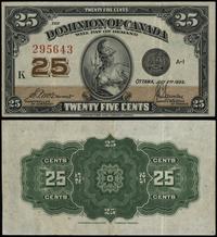 25 centów 2.07.1923, seria K, numeracja 295643, 